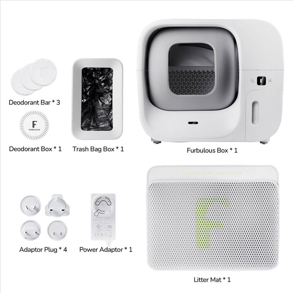 (GIFT)Furbulous Auto-Pack & Seal Cat Litter Box, Self Cleaning & Refilling, Huge Capacity, Smart App, Quiet Operation