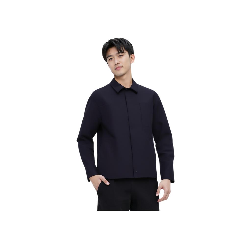 Anta Champion All-Weather Series Sports Lifestyle Solid Color Polo Neck Warm Single-Breasted Down Jacket Men Outerwear Basic-Black 152510920-3