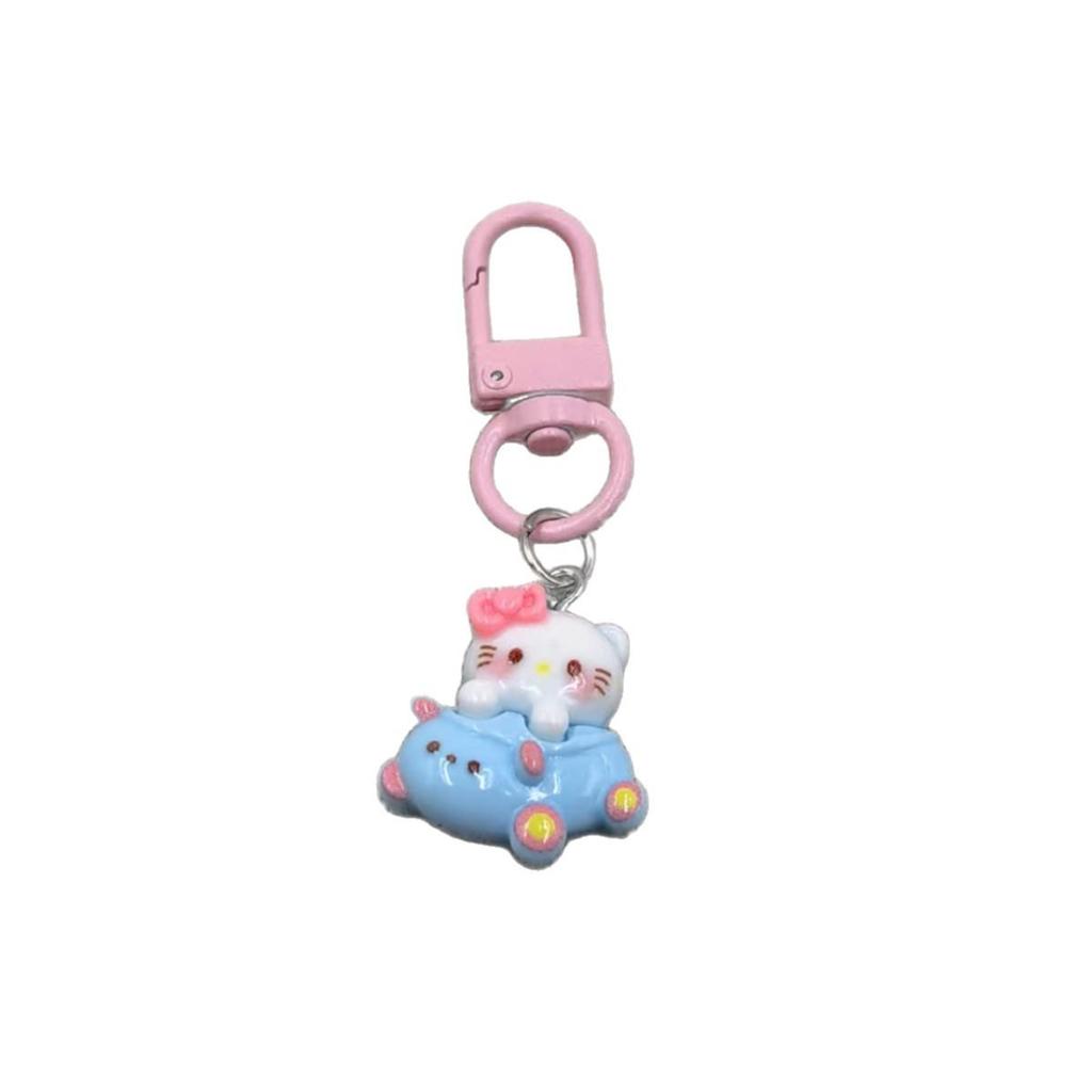 Versatile Cute Cartoon Cat Resin Pendant Backpack Charm for Students and Kids Keychain