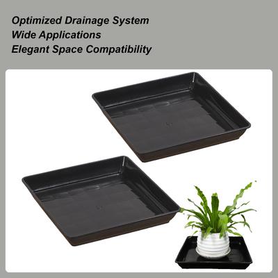 Flower Pot Saucers 2Pcs/set Square Flowerpot Water Dish Deep Plant Drainage Saucer Flower Plant Tray Base For Pots