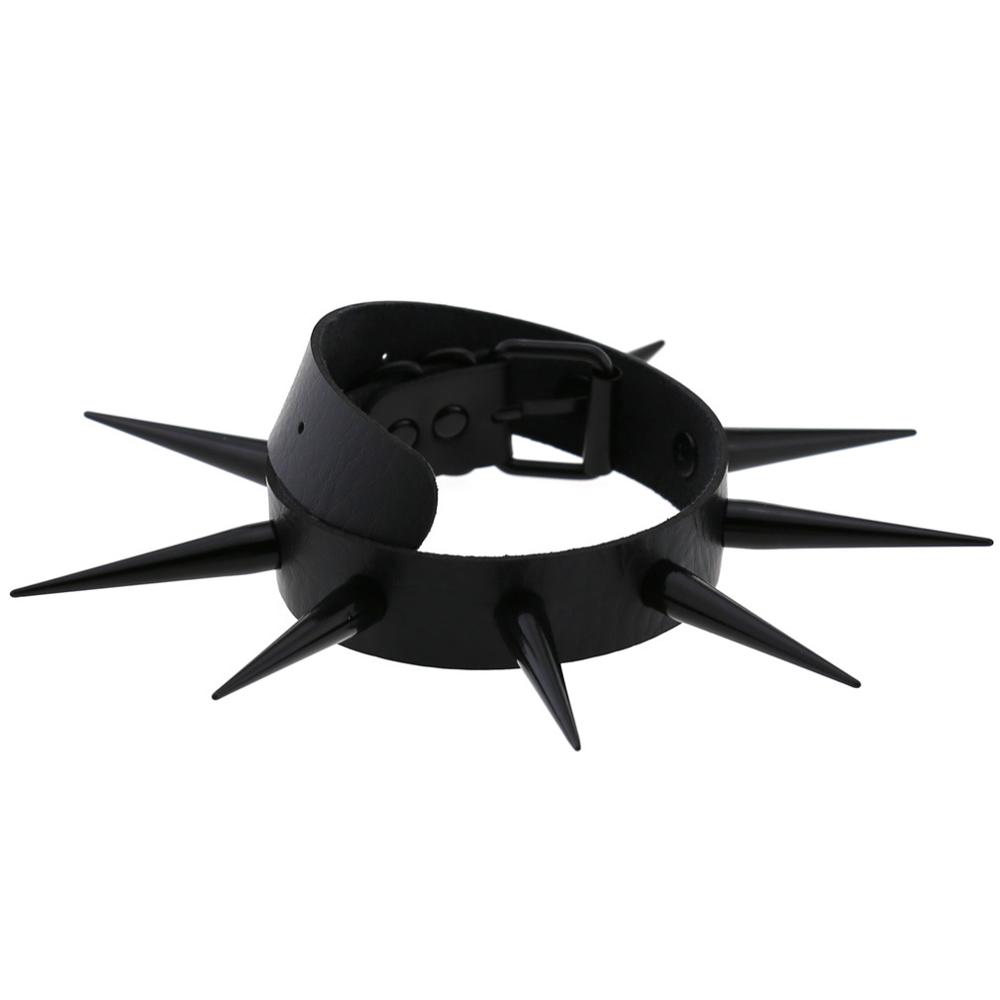 Big Long Spiked Choker Collar Cool  Punk  Necklace  For Women Men Metal Chocker Rave Festival Goth Costumes Jewelry