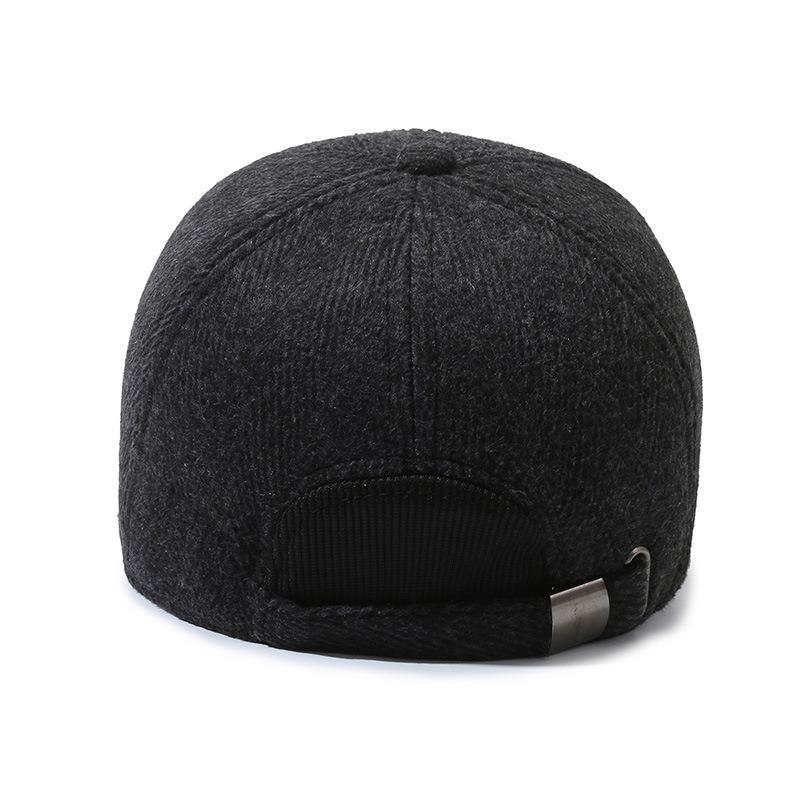 Winter Warm and Cold Ear Protection Cap Men's Outdoor Plush Woolen Baseball Cap Dad Old Man Hat