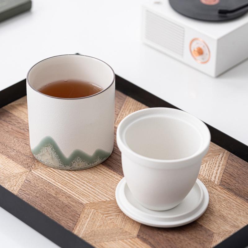 Ceramic Quick Tea Cup Kung Fu Tea Set Portable Bag Tea Brewing Cup