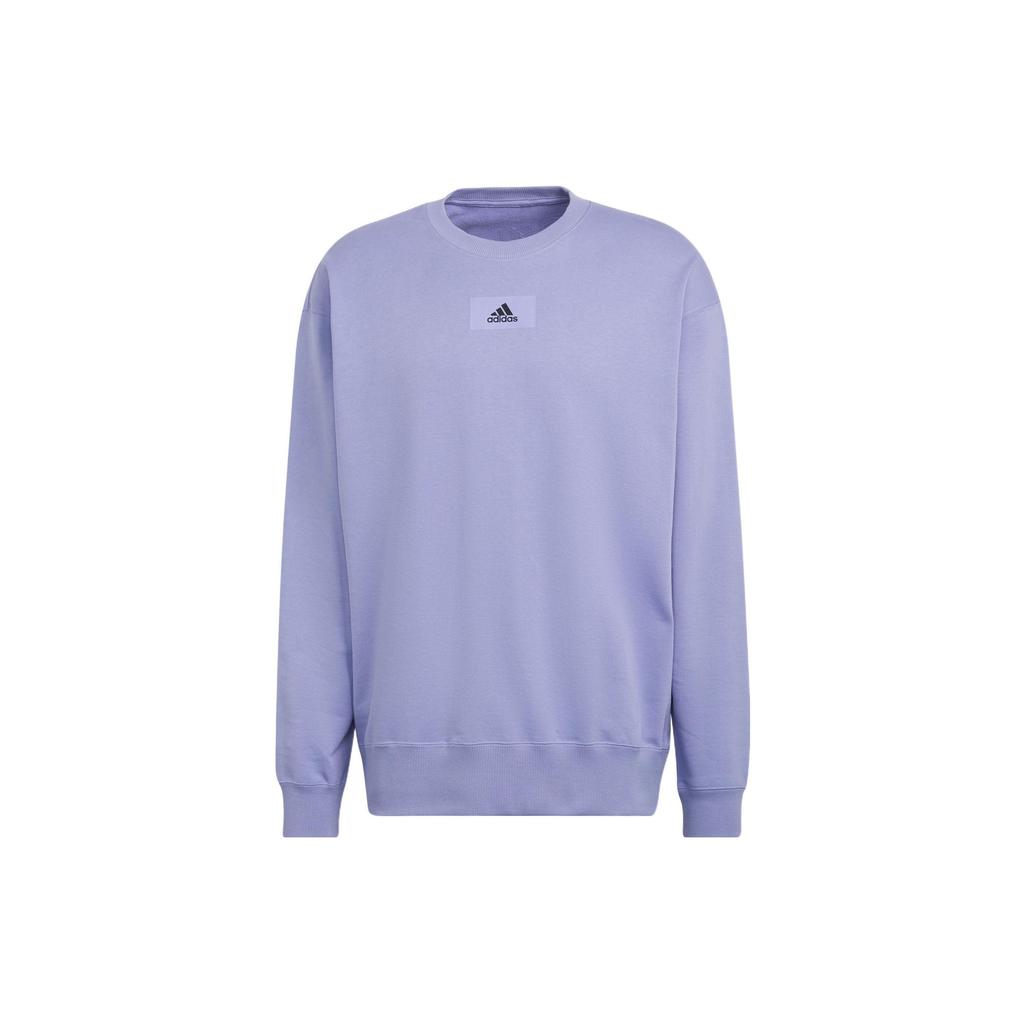 Adidas Sport Round Neck Sweatshirt Pullover Men Tops Light-Purple HE4347