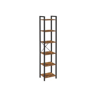 Libreria, Libreria a 6 Ripiani, Scaffalatura Aperta, Espositore da Terra, per Ufficio, Soggiorno, Camera da Letto, 40 x 30 x 187,5 cm, Industriale
