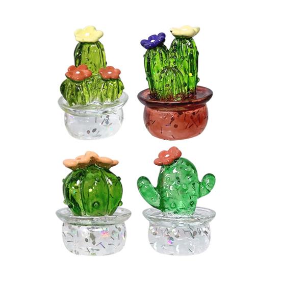 Mini Cactus Ornament Decorative Resin Cactus Car Dashboard Decor for Home Office Computer Desk Lightweight Novelty Gift for All Ages