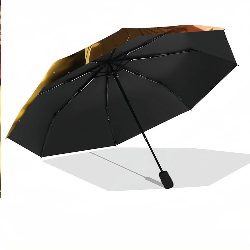 8‑Rib Automatic Umbrella, Attack On Titan Design Foldable Umbrella for Sun Rain Protection Travel