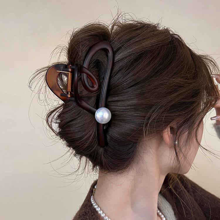 Akryl Barrette elegancka jednokolorowa spinka do włosów krab spinka do włosów Vintage proste akcesoria do włosów dla kobiet kucyk pazur klip kraby