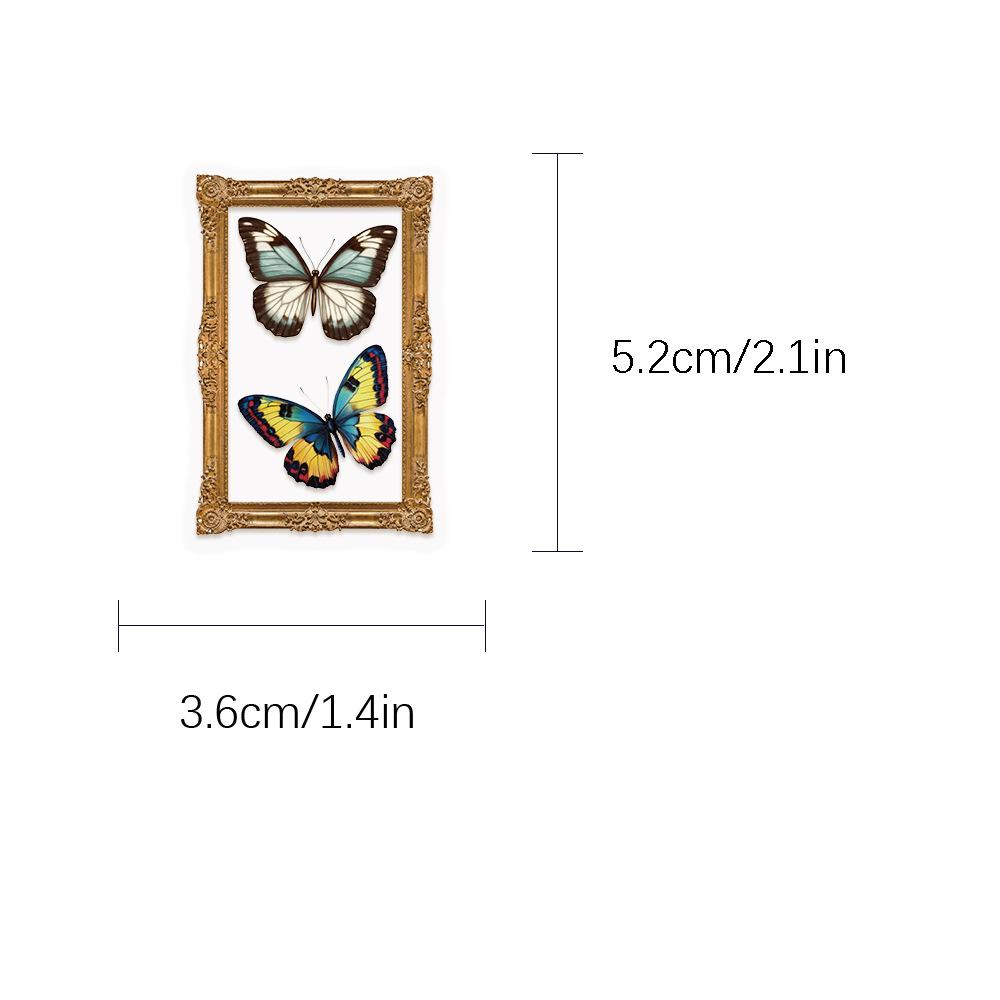 52pcs Retro Butterfly Transparent Stickers for DIY Decoration: Phone Cases, Water Bottles, Refrigerators, Luggage, Journals