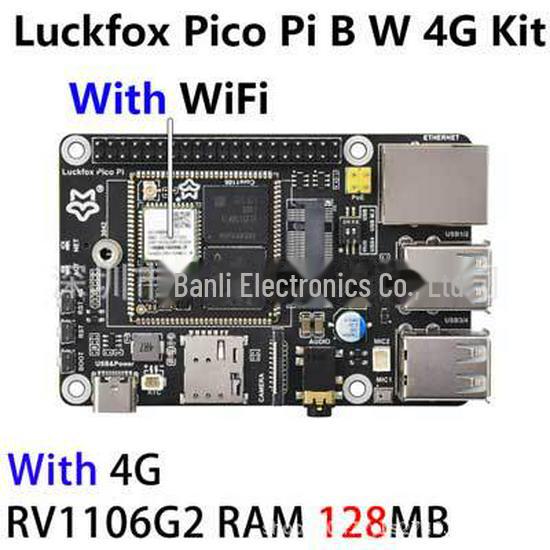 Luckfox Pico Pi RV1106: A/B WiFi6 Audio 4G Kijelző eMMC-vel Raspberry Pi-hez