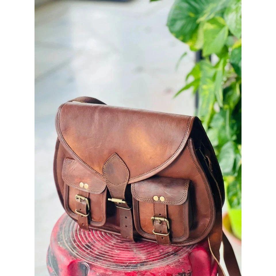 Vintage Saddle Bag Genuine Goat Important Messenger Shoulder