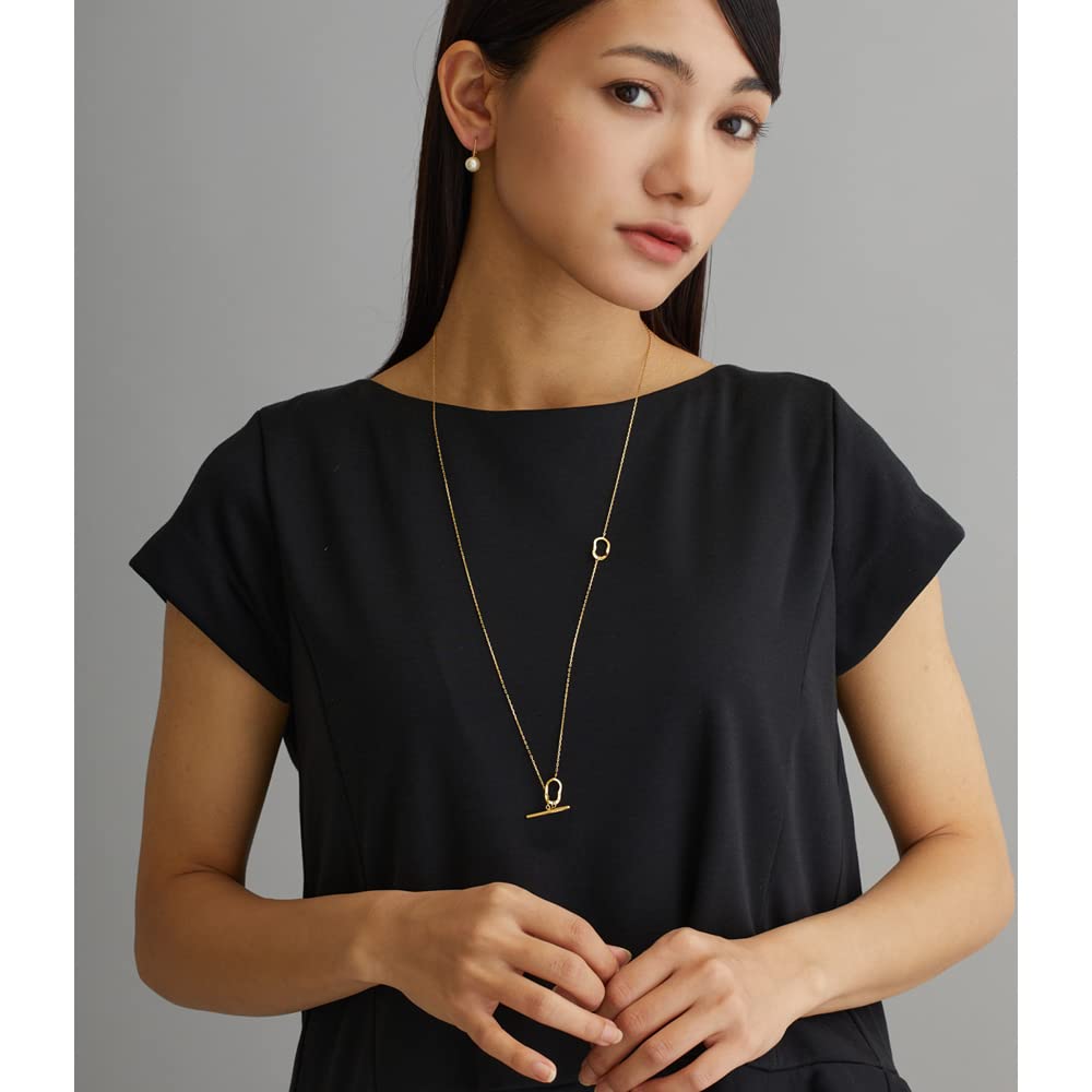 Hergestellt in Japan Lariat-Halskette K18 2-Wege-Halskette Mantel [Melody Accessories] (OP-N287) (Silberfarbe)