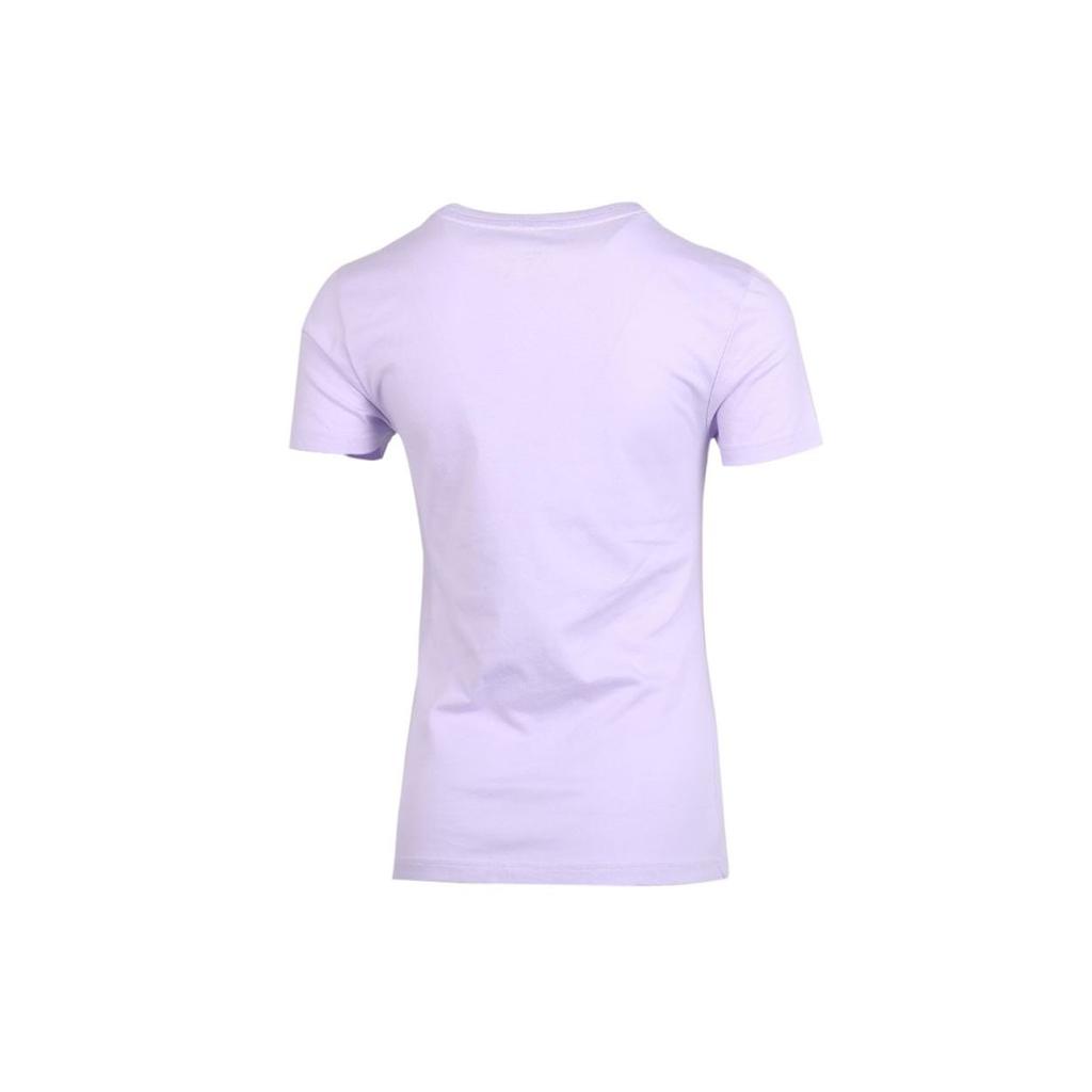 Adidas Neo Logo Print Regular Fit Sports Short Sleeve T-Shirt Women Tops Purple GL1178