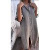 Bavlna Len Volné Košile velké velikosti Šaty Ženy Léto Polorukáv Elegantní Šaty pro volný čas Dámské Knoflíčky Oversized šaty 5XL Módní oblečení 670