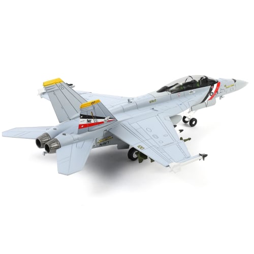 NUOTIE 1/100 Scale F/A-18F Super Hornet VFA-2 Diecast Metal Aircraft Model, F18F VFA-2 Fighter Model Kit, Military Aircraft Model with Bracket, for Co