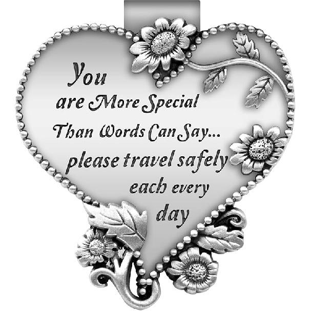 Heart-Shaped Car Visor Clip, Driving Safety Prayer Religious Car Gifts for New Driver Teen Boys Girls Parent Family Friends, New Car Gifts Style-2