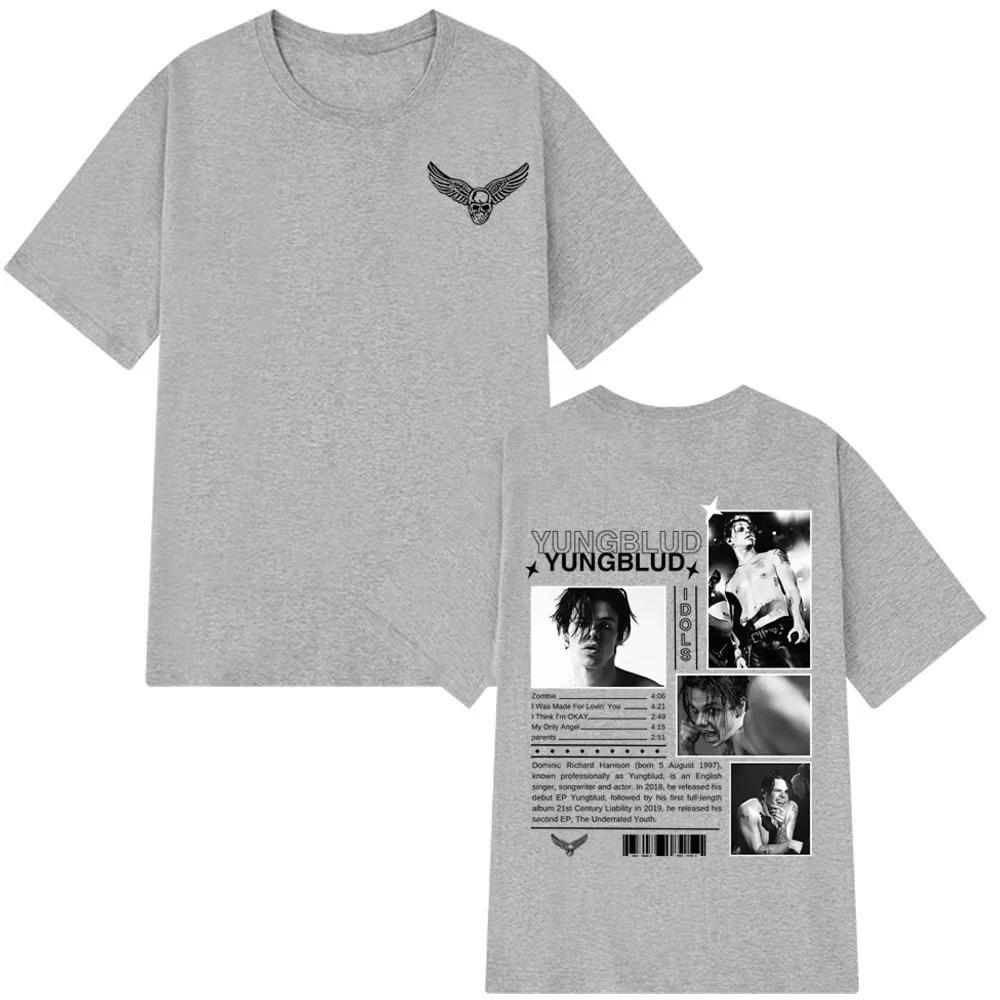 Camisetas Unisex para Mujer Hip-hop Punk Yungblud IDOLS The World Tour 2026 Camiseta de Manga Corta Holgada Casual de Algodón Streetwear