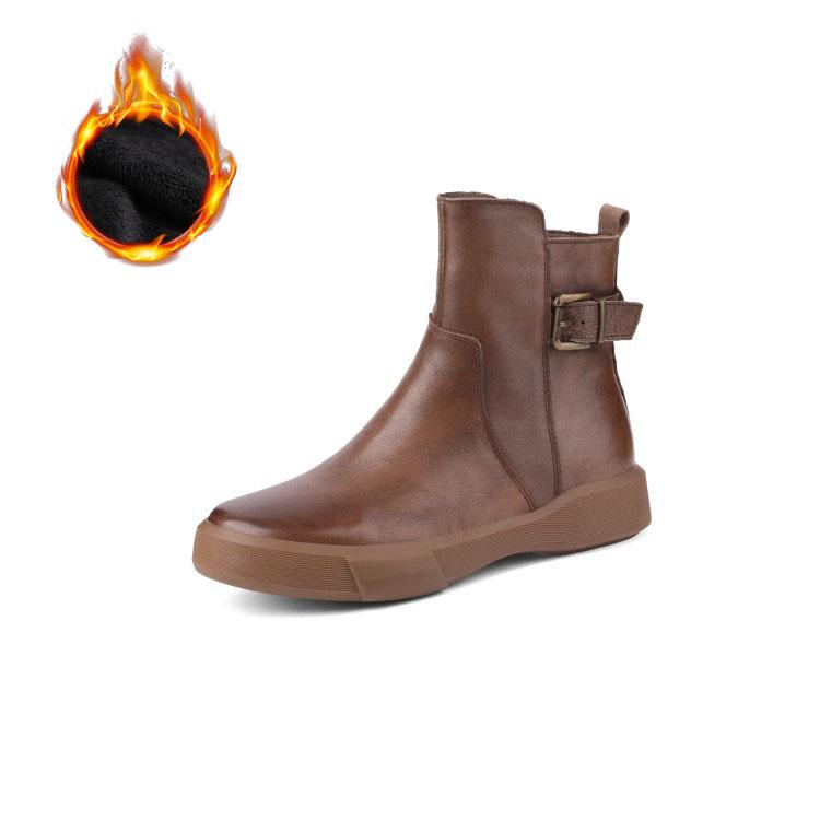 2024 Neue Chelsea Boots für Damen Herbst Winter Damen Schuhe Retro Lässig Flache Stiefeletten Damenmode Plateau Kurze Stiefel