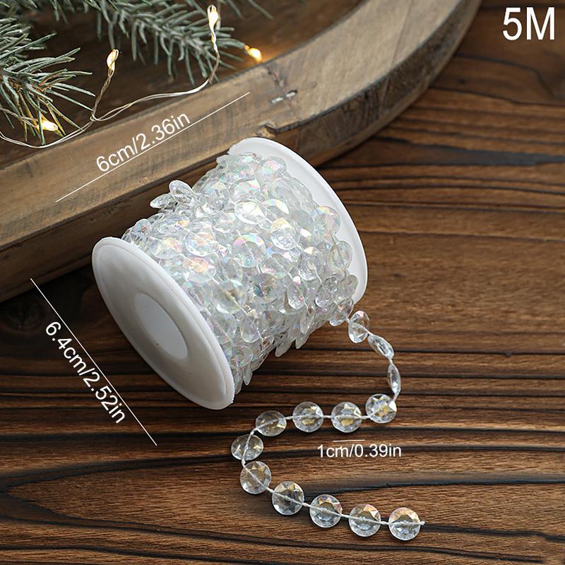 

Рождественская длинная цепочка из бусин Элегантные елочные украшения Вечеринка Рождественские украшения Блестящая Прозрачная Скандинавский стиль 3/5/10 м