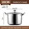 ZISIZ 20cm Multi-Purpose Deep Stew/Soup Pot with Lid
