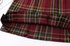 Sharphon Check Pleated Pleated Bow Set Skirt, 43/48cm Length, B10, Uniform, High-Waisted Skirt, Tie, 3-Piece