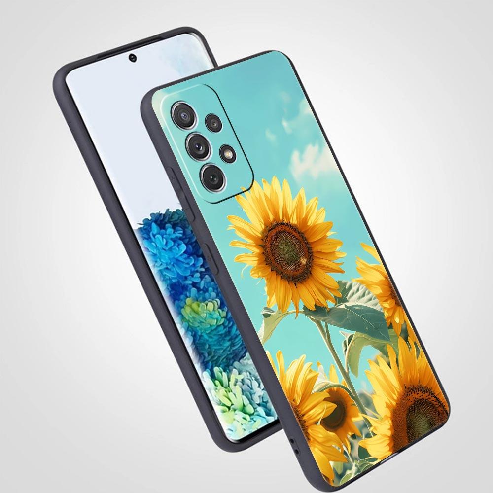 Yellow Sunflower Phone Case For Samsung Galaxy A17 A07 A55 A35 A25 A15 A05 A33 5G A31 A23 A21s A13 A41 A73 A53 A51 A71 A03 Cover