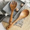 Reusable Wooden Fork Pasta Retro Salad Sushi Cooking Spoon Kitchen Utensil Tool