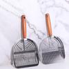 Stainless Steel Cat Litter Scoop Long Wood Handle Toilet Garbage Picker  Indoor