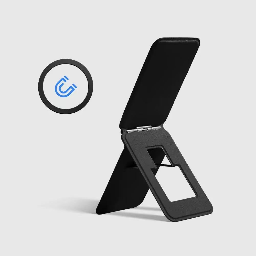 Magsafe Folding Card Case Magnetic Mobile Phone Holder Apple 17 Leather Multifunctional Folding Back Sticker Card Clip