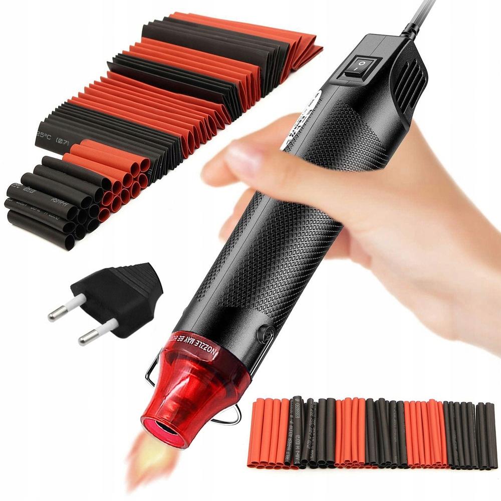 Rosfix Mini Opalarka Hot-air 300W + Zestaw Rurek Termokurczliwych 127szt. – Wysoka Moc 300W | Ergonomiczny Uchwyt | Organizer W Zestawie