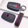 Silicone Key Fob Cover with Matching Keychain Compatible with Toyota Camry RAV4 Highlander Corolla Avalon C-HR, Fits Toyota Camry RAV4 Corolla Prius
