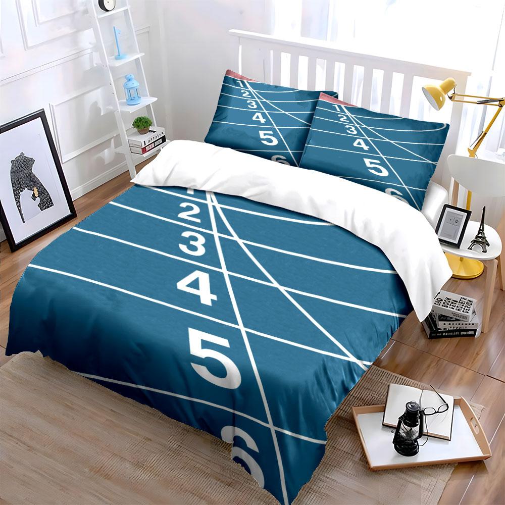 Numbered race track lanes. Bedding sets Duvet cover sets Duvet covers Pillowcases(1*Duvet Cover 2*Pillowcases without duvet insert)