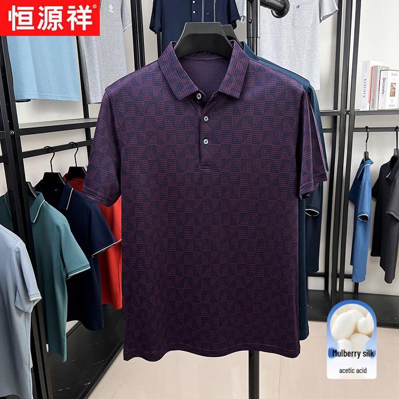 Hengyuanxiang Men s Silk Blend Polo Shirt 110/50