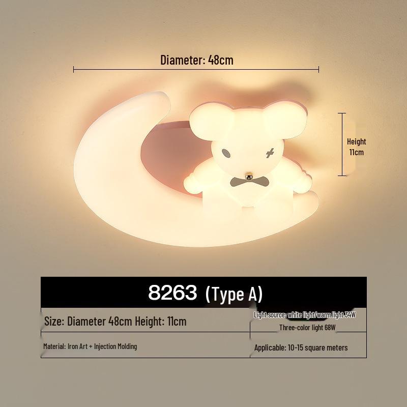 Modern Minimalist Children's Cartoon Ceiling Light for Bedroom