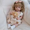 Lively 18 Inch Reborn Baby Girl Dolls Bettie Full Vinyl Body Newborn Babies Doll Realistic Implanted Curly Hair Baby Doll Toys for Kids Birthday Gifts