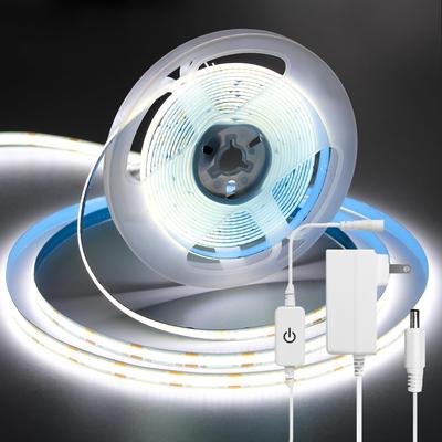 INextStation COB LED Szalag Nappali Fény Nagy Fényerő 8mm PSE Adapterrel 320 Alkalmas és Reklámtábla Világítás Fényhez, 10m, 24V, Fehér, CRI93+, Szélesség,