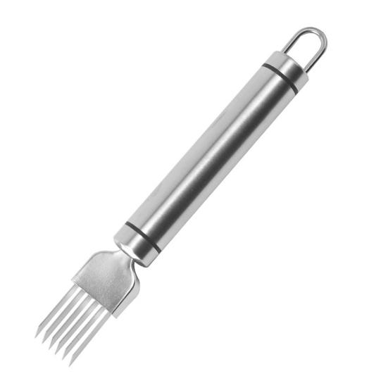 

Різак для цибулі з нержавіючої сталі, багатолезовий різак із захисною кришкою, ергономічна ручка, ефективний кухонний інструмент для домашнього приготування A