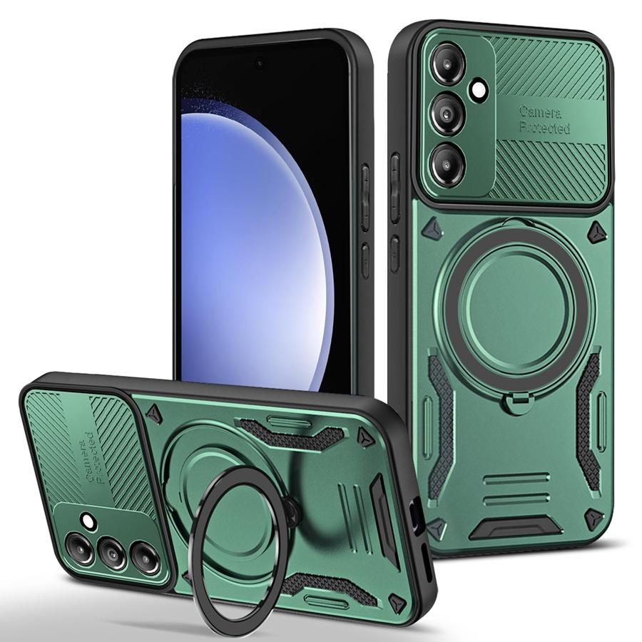 Armor Shockproof Magnetic Case For Samsung Galaxy S23 Plus S24 S22 Ultra S25 Edge S21 S20 FE Car Holder Ring Stent Phone Cover