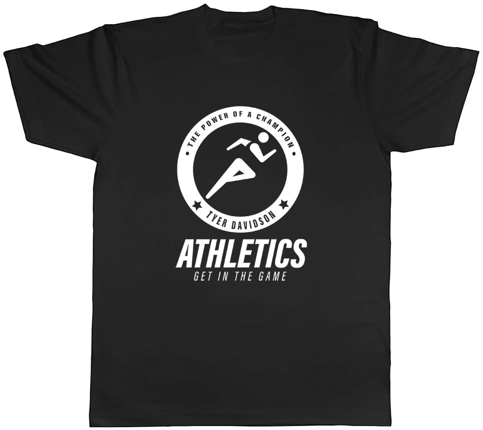 Personalised Power Of A Champion Athletics Sport Mens Unisex T-Shirt Tee Gift M