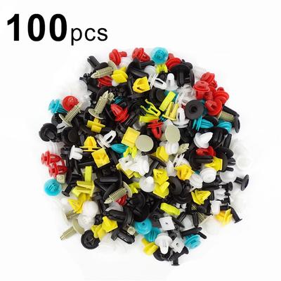 100Pcs/Set Universal Mixed Car Various Plastic Rivet Fastener Door Push Pin Auto