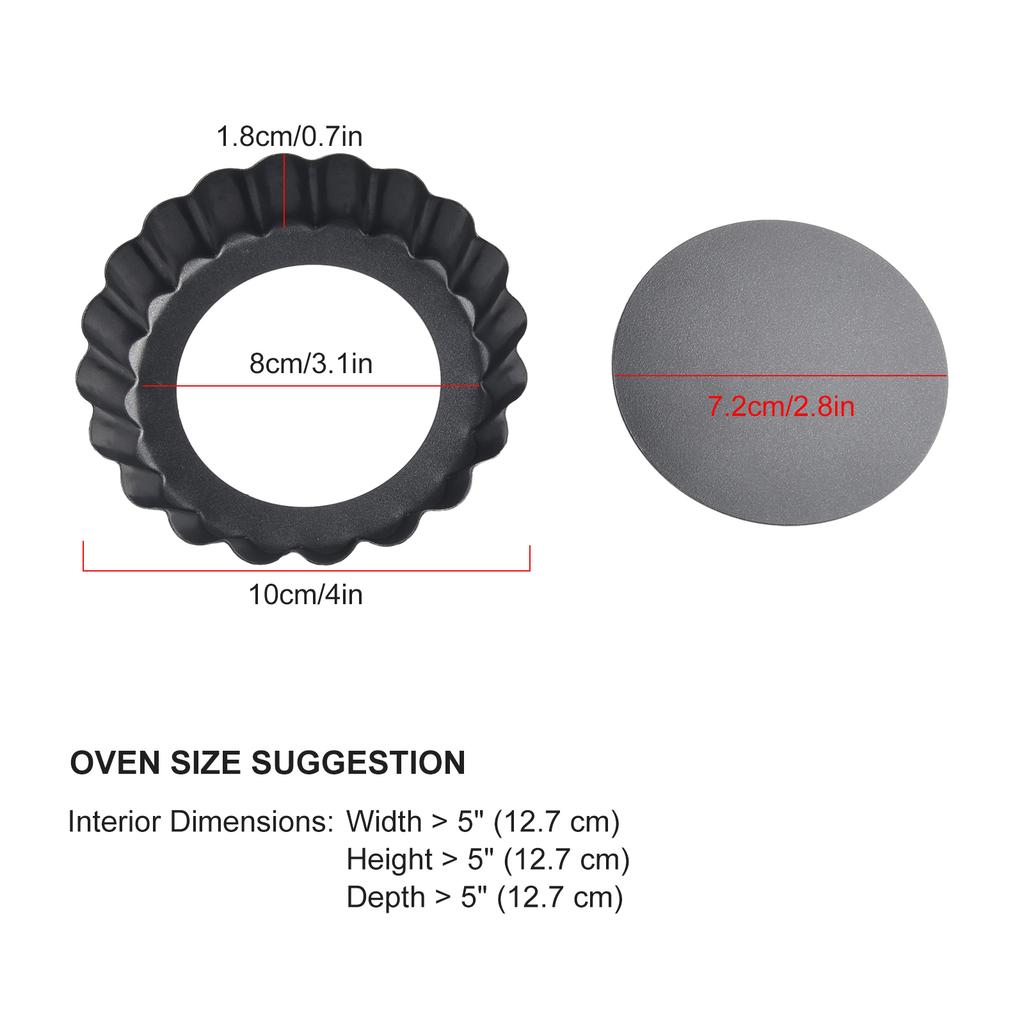 Tarteform Antihaftbeschichtet 4 Zoll Backboden Pizza Ersatz Set 6er Set Tarteförmchen Zubehör Kuchen Kohlenstoffstahl