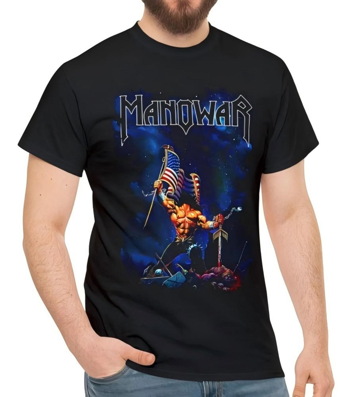Футболка группы Manowar XL чёрный