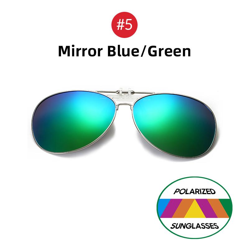 VIVIBEE Oversized Pilot Flip Up Clip On Sunglasses Polarized Men Driving Alloy Frame Big Size Women Aviation Glasses Clips