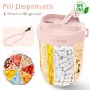 7 Grids Large Capacity Storage Cup Pill Bottle Organizer Supplement Holding 7 Various Vitamins Travel Portable Jewelry Storage
