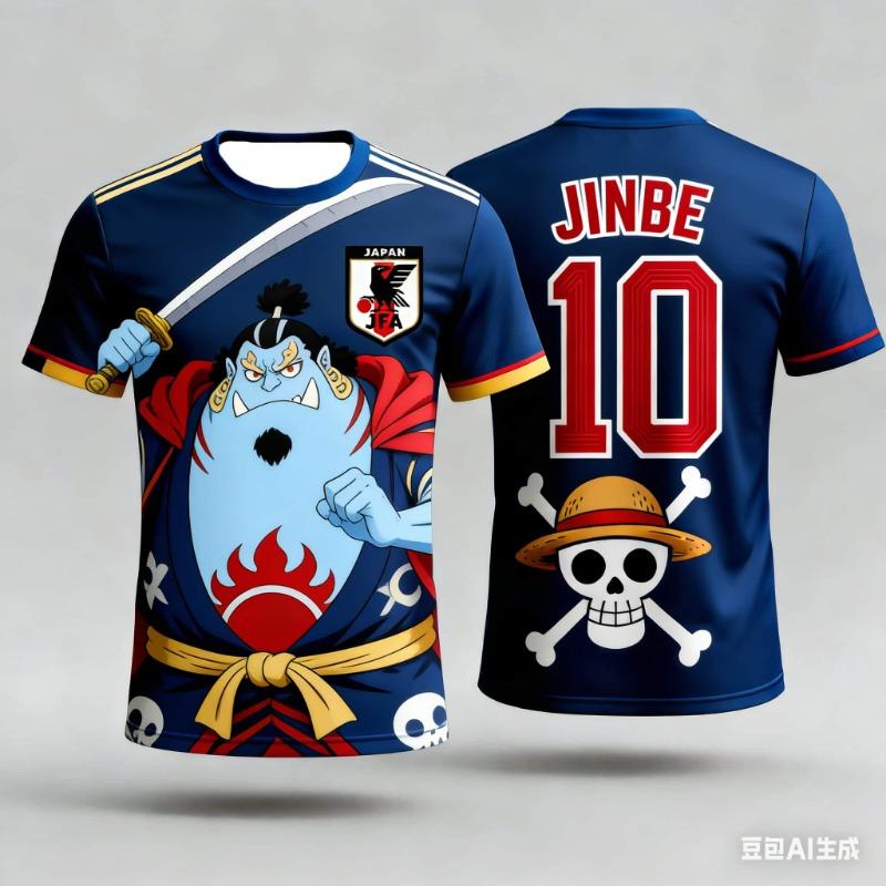 Japan One Piece Luffy Football Jersey Men T-shirt Football Special Jersey Adult Men's T-shirt