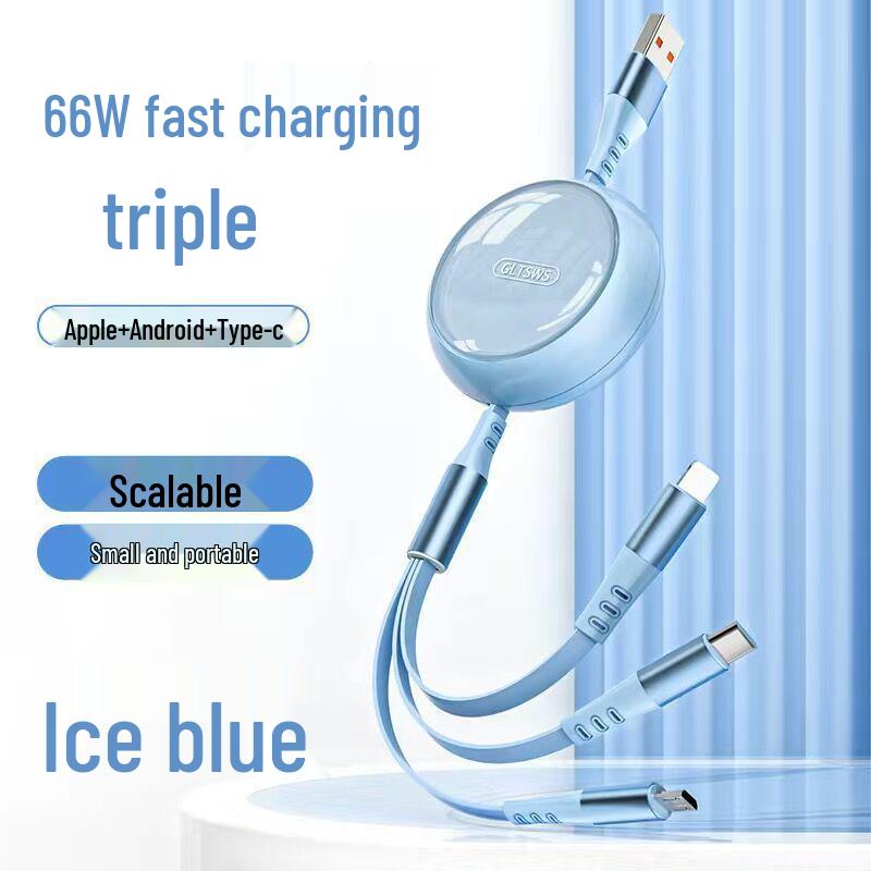 Shun Wang Shun 200W Retractable 3-in-1 Charging Cable for Huawei, Apple, Android Devices