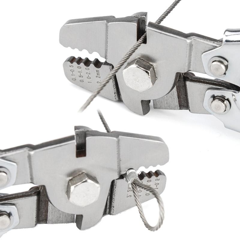 Drahtseil Crimpwerkzeug Zange Quetschwerkzeug mit Aluminiumringen Hülsen Kit Bis zu 2,2 mm für Angelschnüre und Technische Arbeiten