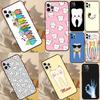 Dentist Tooth Pattern Case For iPhone 11 12 13 14 15 16 Pro Max Cover For iPhone 13 12 Mini XR X XS Max Plus