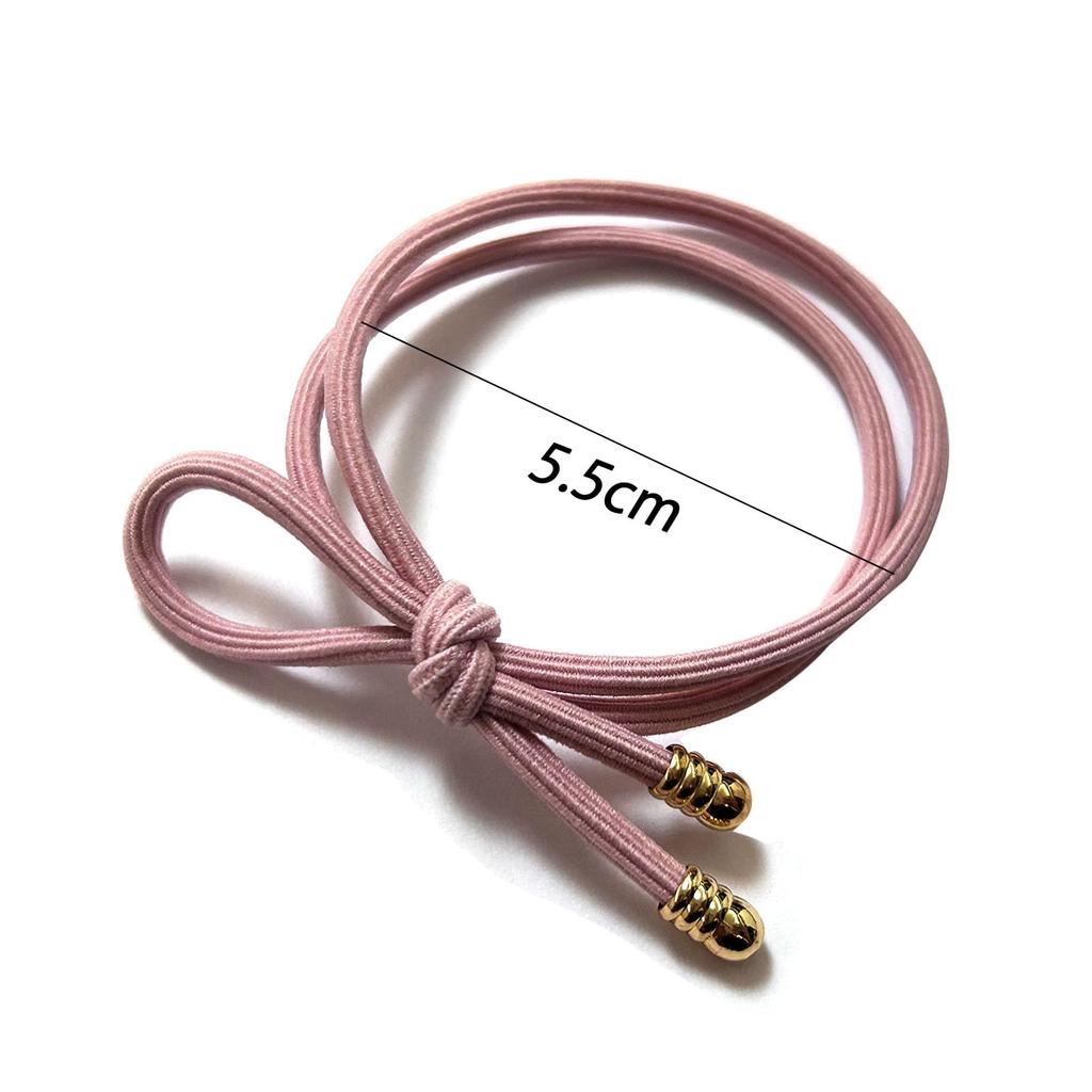 Natunofu Hair Ribbon Elastic Hair Stylish Hair Ties for Adults with Metal Hair Stylish Hair Hair Ties with Stylish Hair Cute Korean Solid Elegant Set
