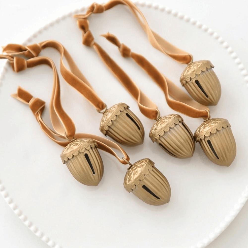 6PCS Antique Christmas Tree Hanging Bells Iron Retro Wind Bell Home Garden Decor